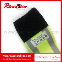 100% polyester elastic adjustable hook and loop reflective safety armband